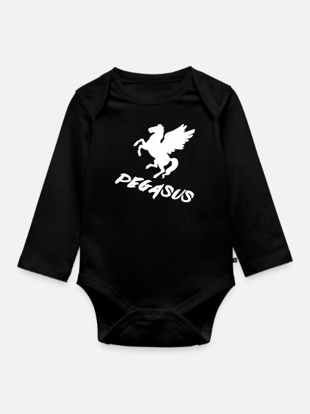 Pegasus - Baby Bio-Langarm-Body - Schwarz