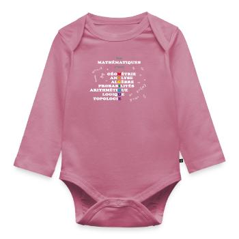Les mathématiques c'est magique - Body Bébé bio manches longues - mauve - Devant