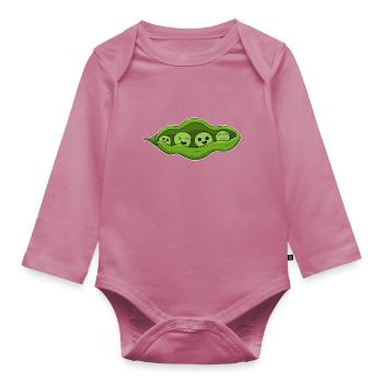 Erbsen Bohnen - Baby Bio-Langarm-Body - Mauve - Vorne