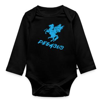 Pegasus - Baby Bio-Langarm-Body - Schwarz - Vorne