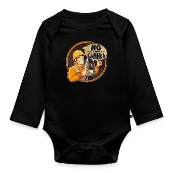 No, it's not a camera surveyor - Organic Longsleeve Baby Bodysuit - black - Front