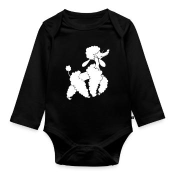 caniche - Body Bébé bio manches longues - noir - Devant