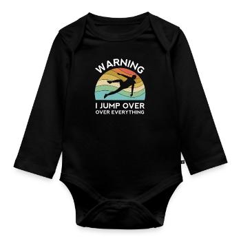 Parkour Free Running Training Traceur Retro Boys - Organic Longsleeve Baby Bodysuit - black - Front