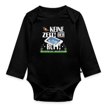 Keine Zeit! Der Pool ruft! T-Shirt Design - Baby Bio-Langarm-Body - Schwarz - Vorne