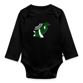Fier d’être du Pakistan - Body Bébé bio manches longues - noir - Devant