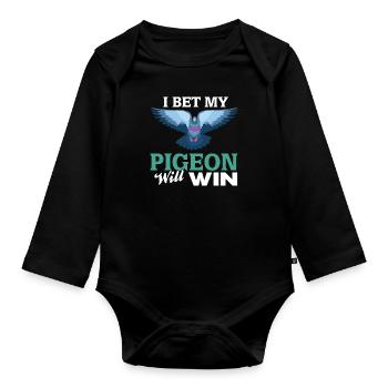 Dove - Organic Longsleeve Baby Bodysuit - black - Front