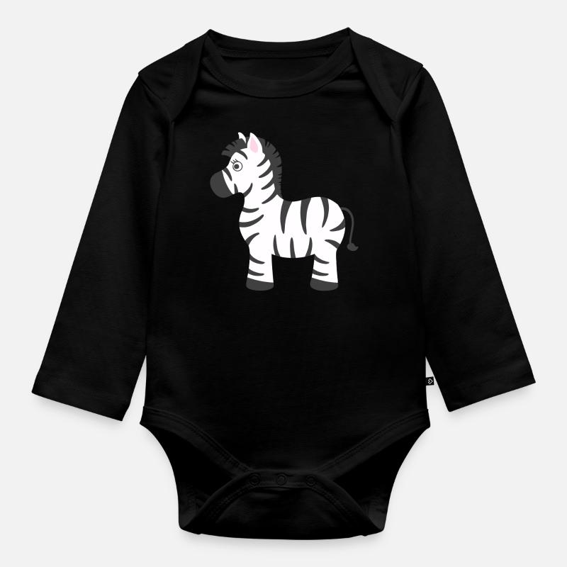 zèbre - Body Bébé bio manches longues - noir