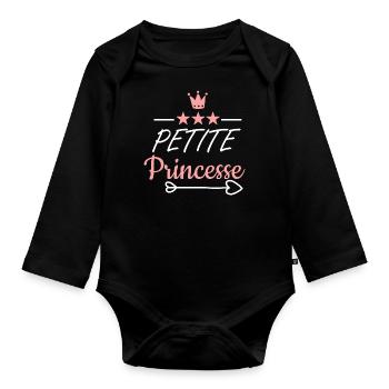 Petite Princesse - Body Bébé bio manches longues - noir - Devant