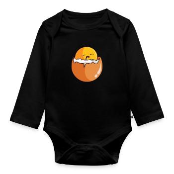 Œuf endormi Œuf drôle doux Œufs brouillés Œuf frit - Body Bébé bio manches longues - noir - Devant