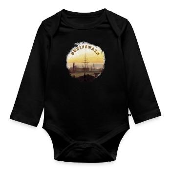 Greifswald Hafen - Baby Bio-Langarm-Body - Schwarz - Vorne
