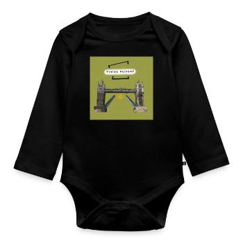 Tower Bridge - Baby Bio-Langarm-Body - Schwarz - Vorne