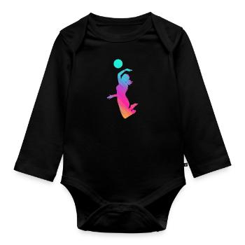 Volley-ball beach-volley-volley sport - Body Bébé bio manches longues - noir - Devant