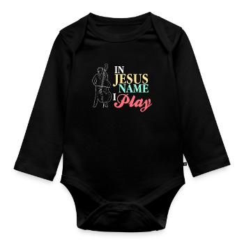 Kontrabass - Baby Bio-Langarm-Body - Schwarz - Vorne