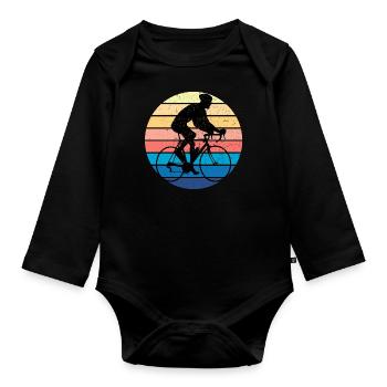 bicycle - Organic Longsleeve Baby Bodysuit - black - Front