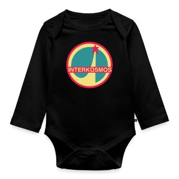 Intercosmos NASA logo - Organic Longsleeve Baby Bodysuit - black - Front