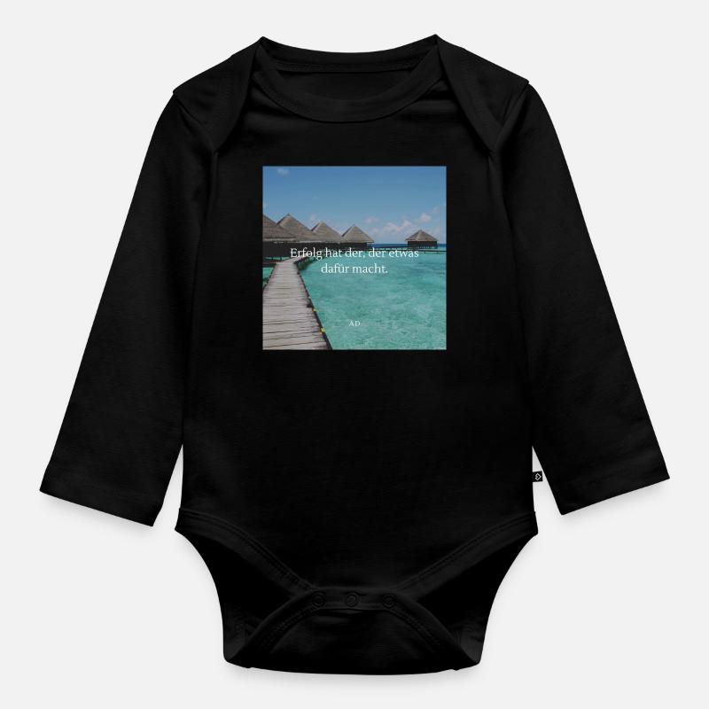 coole Erfolgs Spruch Geschenk Idee Geburtstag - Baby Bio-Langarm-Body - Schwarz
