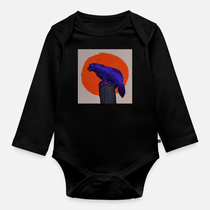 Wolverine - Organic Longsleeve Baby Bodysuit - black
