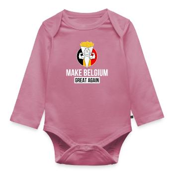 MAKE BELGIUM GREAT AGAIN - Body Bébé bio manches longues - mauve - Devant
