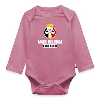 MAKE BELGIUM FRITE AGAIN - Body Bébé bio manches longues - mauve - Devant