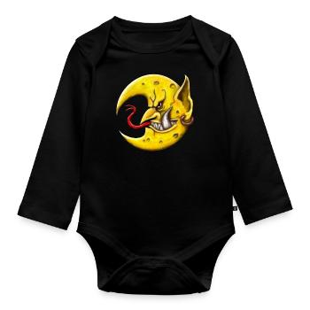 Schlechter Mond - Baby Bio-Langarm-Body - Schwarz - Vorne
