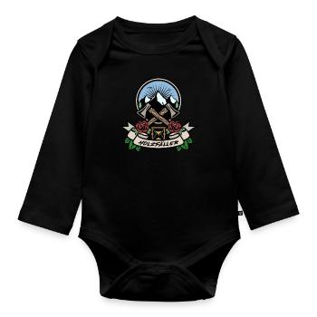 Holzfäller - Baby Bio-Langarm-Body - Schwarz - Vorne