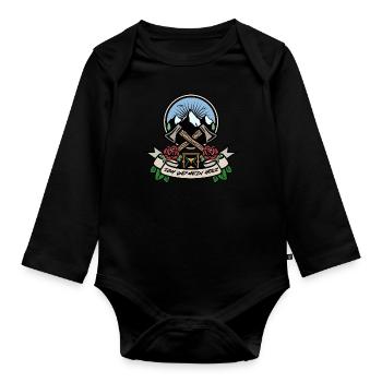 Waldarbeiter Ich und mein Holz - Baby Bio-Langarm-Body - Schwarz - Vorne