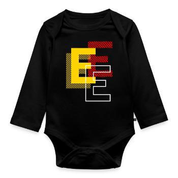 Three E. - Organic Longsleeve Baby Bodysuit - black - Front