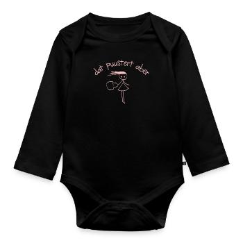 Dat puustert aber (pink) - Shirt für Damen - Baby Bio-Langarm-Body - Schwarz - Vorne