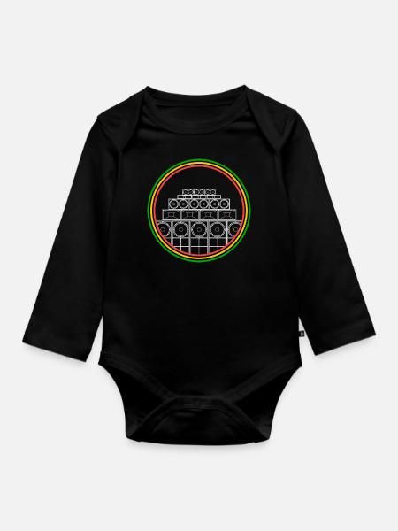 Sound System Jamaica - Organic Longsleeve Baby Bodysuit - black