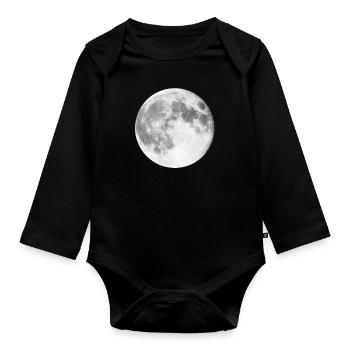 lune - Body Bébé bio manches longues - noir - Devant