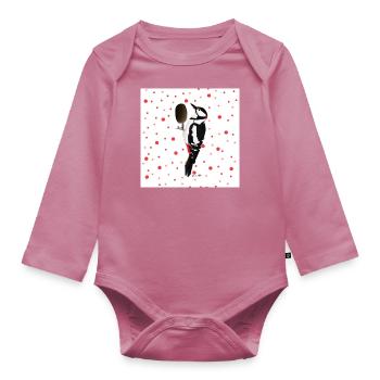 Great Spotted Woodpecker Bird Gift Women Men Children - Organic Longsleeve Baby Bodysuit - mauve - Front