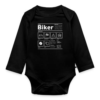 Steckbrief: Biker - Baby Bio-Langarm-Body - Schwarz - Vorne