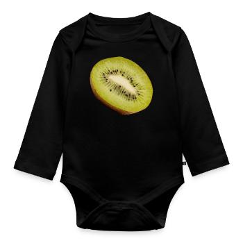 Kiwi - Body Bébé bio manches longues - noir - Devant