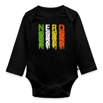 Nerd geek gift idea - Organic Longsleeve Baby Bodysuit - black - Front
