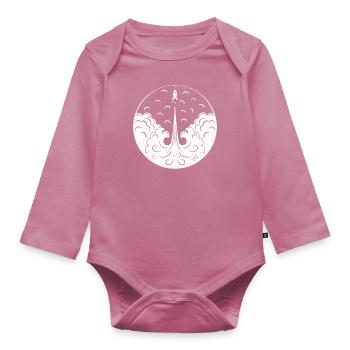 Univers spatial de lancement de fusée sur les planètes - Body Bébé bio manches longues - mauve - Devant