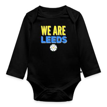 Leeds Yorkshire - Body Bébé bio manches longues - noir - Devant