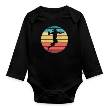 Handball joueur de handball joueur de handball - Body Bébé bio manches longues - noir - Devant