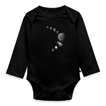 Le système solaire! - Body Bébé bio manches longues - noir - Devant
