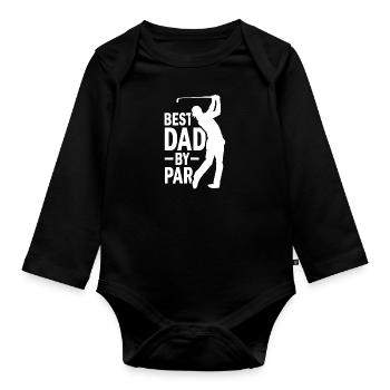 Golfer Papa Golf Vater Vatertag Geschenk - Baby Bio-Langarm-Body - Schwarz - Vorne