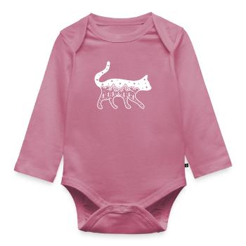 Outdoor Cat Mountains Walt Nature Camping Randonnée - Body Bébé bio manches longues - mauve - Devant