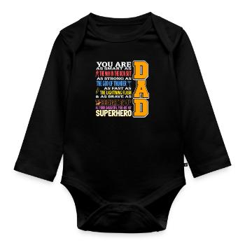 father and daughter - Organic Longsleeve Baby Bodysuit - black - Front