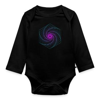 Sacred Geometry Spiralle - Organic Longsleeve Baby Bodysuit - black - Front