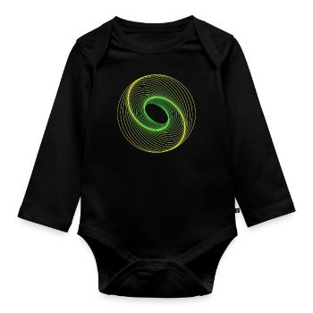 Sacred Geometry Spiralle - Organic Longsleeve Baby Bodysuit - black - Front