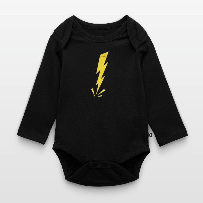 Blitz-Donner Blitz Wütende Warnung Geschenkidee Baby Bio-Langarm-Body
