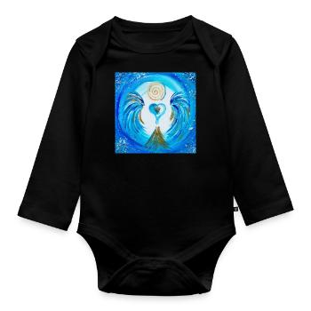 Heart Angel Atlantis - Organic Longsleeve Baby Bodysuit - black - Front