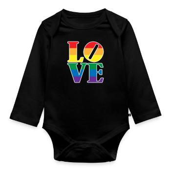 Love lgbt gay lesbian regenbogen Geschenk - Baby Bio-Langarm-Body - Schwarz - Vorne