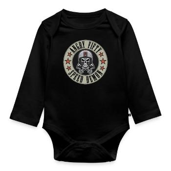 Angry fifty 50 biker motorcycle - Organic Longsleeve Baby Bodysuit - black - Front