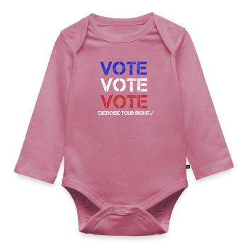 Vote Vote Vote - Body Bébé bio manches longues - mauve - Devant