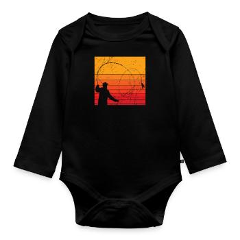 Fliegen Angler Fischer Fliegenangler Geschenk - Baby Bio-Langarm-Body - Schwarz - Vorne