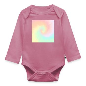 Tie Dye Pastel Swirl Tie Dye - Body Bébé bio manches longues - mauve - Devant